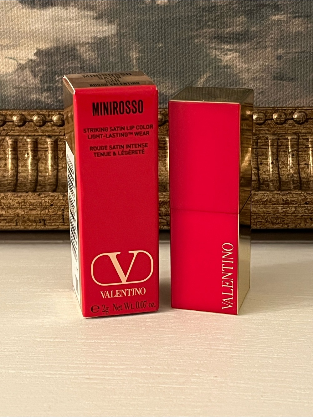 New In Box MiniRosso Valentino Satin Lipstick 22R Travel Size